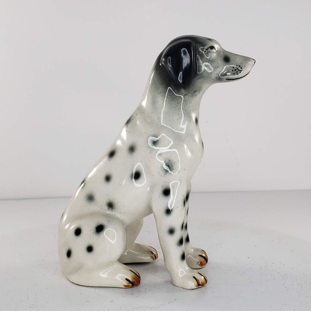Vintage Japan Dalmatian Dog Figurine Sitting Seated